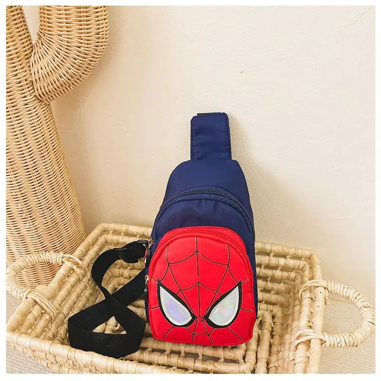 Sac bandoulière Marvel Spiderman pour enfants, sac de rangement réglable, sac à bandoulière Kawaii imprimé BD, sac de voyage léger, cadeau