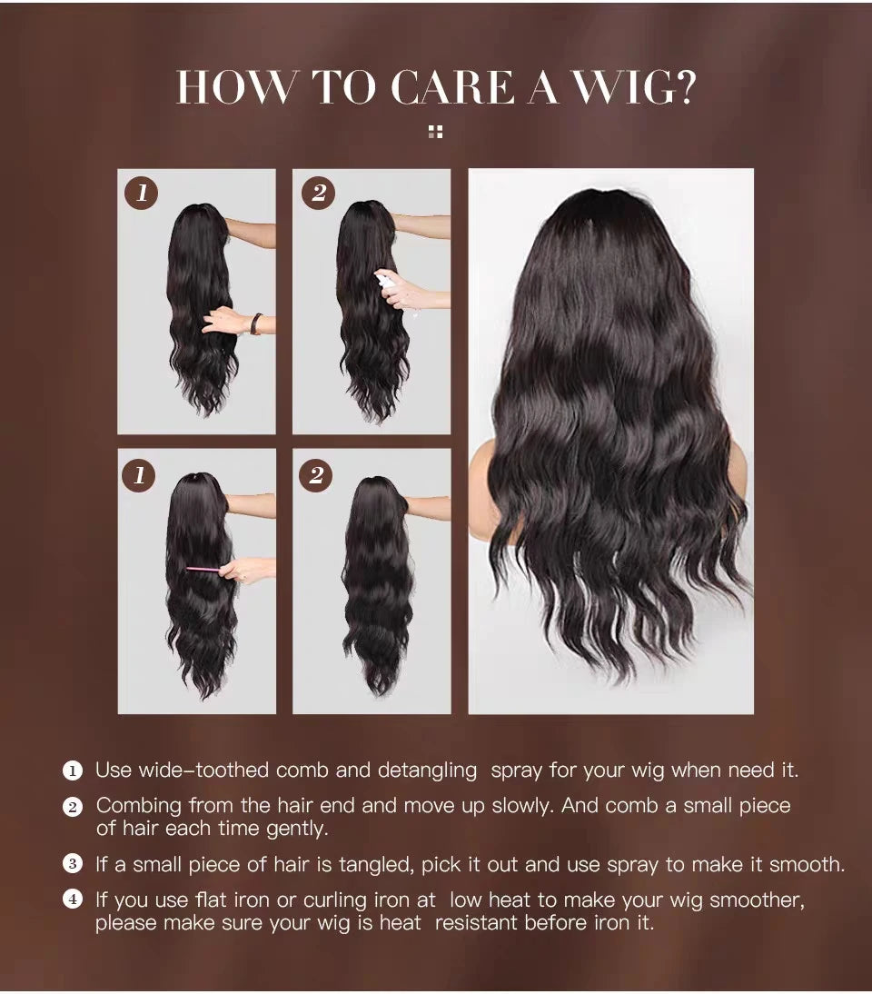 Perruques synthétiques longues blondes EASIHAIR pour femmes, cheveux naturels lisses et dégradés avec frange, résistantes à la chaleur, pour un usage quotidien