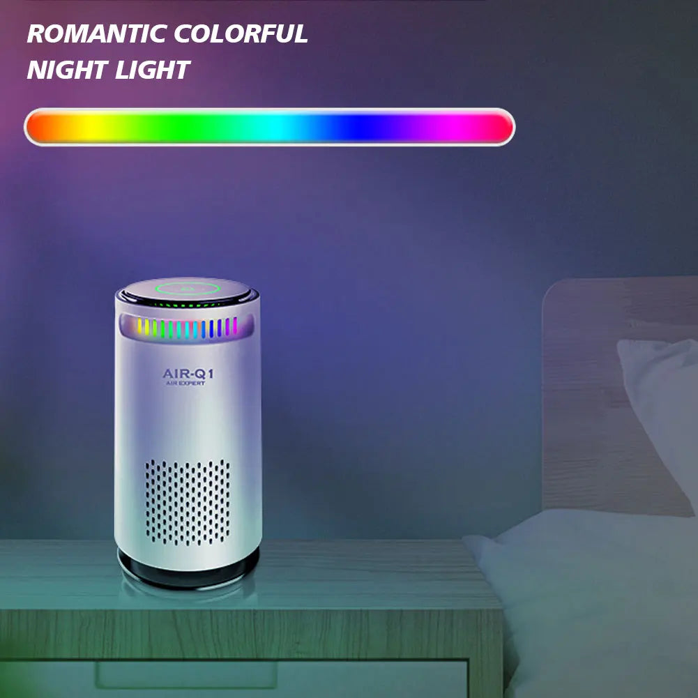 Purificateur d'air portable pour maison, voiture, purificateur d'air à ions négatifs pour la fumée, le pollen, désodorisant silencieux USB pour chambre, bureau, salon
