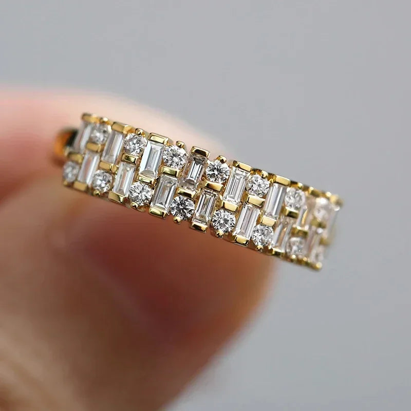 CAOSHI Sliver Color Rings for Women with Shining Cubic Zirconia Weeding Engagement Female Finger Accessories Statement Jewelry