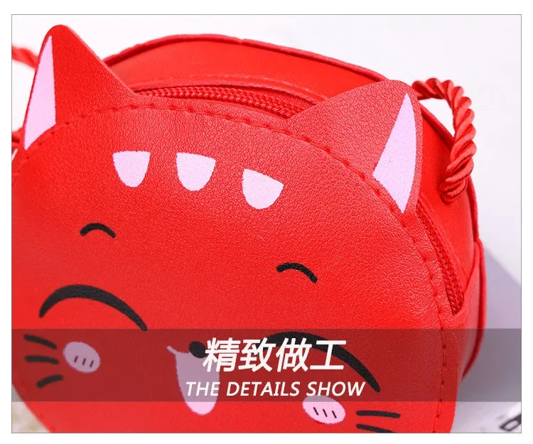 2024 Cute Cartoon Crossbody Fashion Girl PU Leather Elegant Children's Accessories Change Shoulder Bag حقائب يد 숄더백