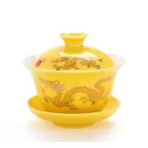 Ceramic Gaiwan Teaware,gai wan bowl large white porcelain Zisha cup Kung Fu teacup hand-painted tea bowl tea set heat-resistant