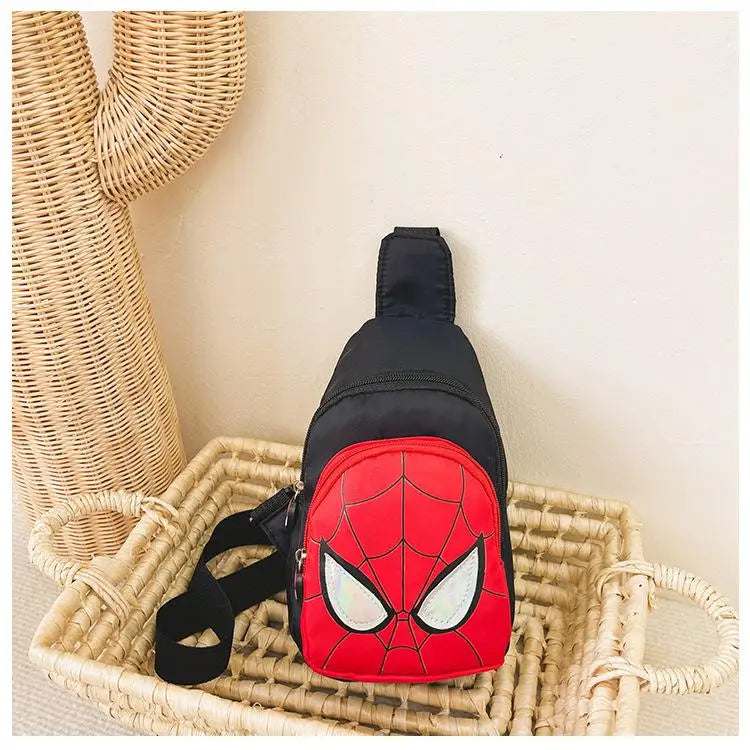 Sac bandoulière Marvel Spiderman pour enfants, sac de rangement réglable, sac à bandoulière Kawaii imprimé BD, sac de voyage léger, cadeau