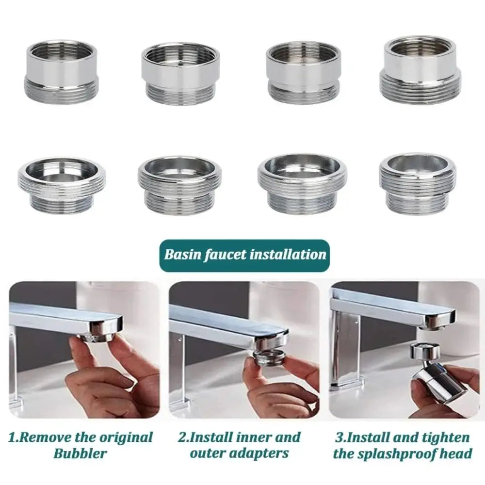 Kitchen Faucet Adapter Set 18/20/22/24mm To 22mm With Washer Metal Male Female Saving Tap Aerator Connector Bathroom Accessories