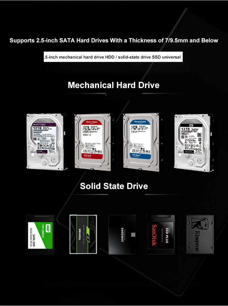 UTHAI 2.5 inch USB 3.0 Mobile Aluminum Alloy Hard Drive Case With Serial Port External SATA Hard Drive Case for Notebook BN04