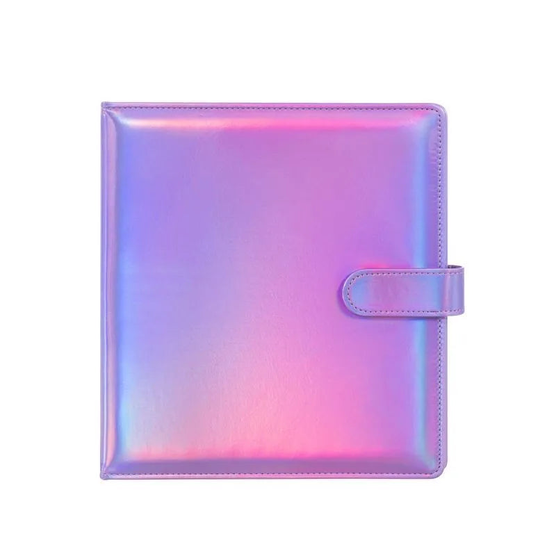 PLRBOK A5 Widened 3-ring D-shaped Magnetic Buckle Laser Mirror Binder Photo Album Card PhotoCard Collection Book Ring Notebook