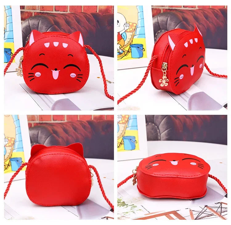 2024 Cute Cartoon Crossbody Fashion Girl PU Leather Elegant Children's Accessories Change Shoulder Bag حقائب يد 숄더백