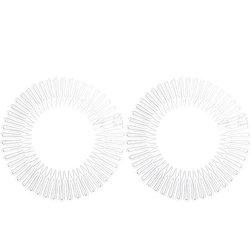 2pcs Rhinestone Plastic Full Circle Stretch Diamond Flexible Comb Teeth Headband Hair Band Clip Face Wash Fixed Hair Accessories