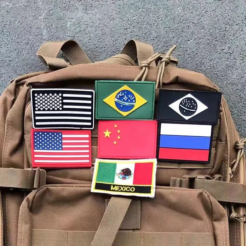 【We offer Customization】BR/CN/USA/MX/RU Removable Flag Sticker Patch Ornament on Tactical Backpack