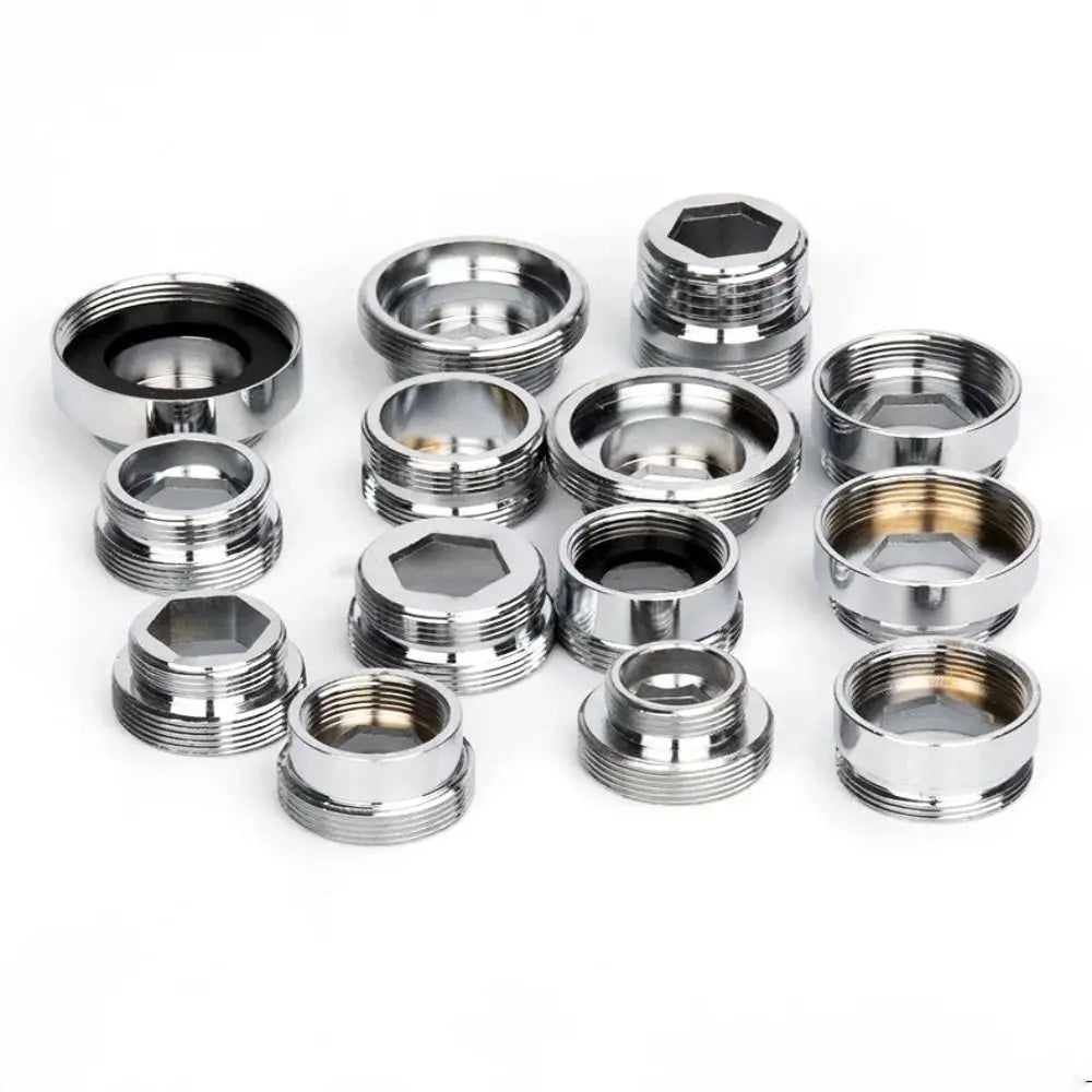 Kitchen Faucet Adapter Set 18/20/22/24mm To 22mm With Washer Metal Male Female Saving Tap Aerator Connector Bathroom Accessories