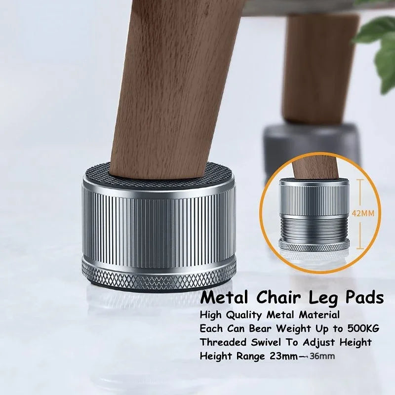 Eary 2/4pcs Rehausseur de Pieds de Meubles en Métal Rehausseur de Lit Réglable en Hauteur Pieds de Canapé Protecteur de Sol Lavable Jambe Coussin Rehausseur
