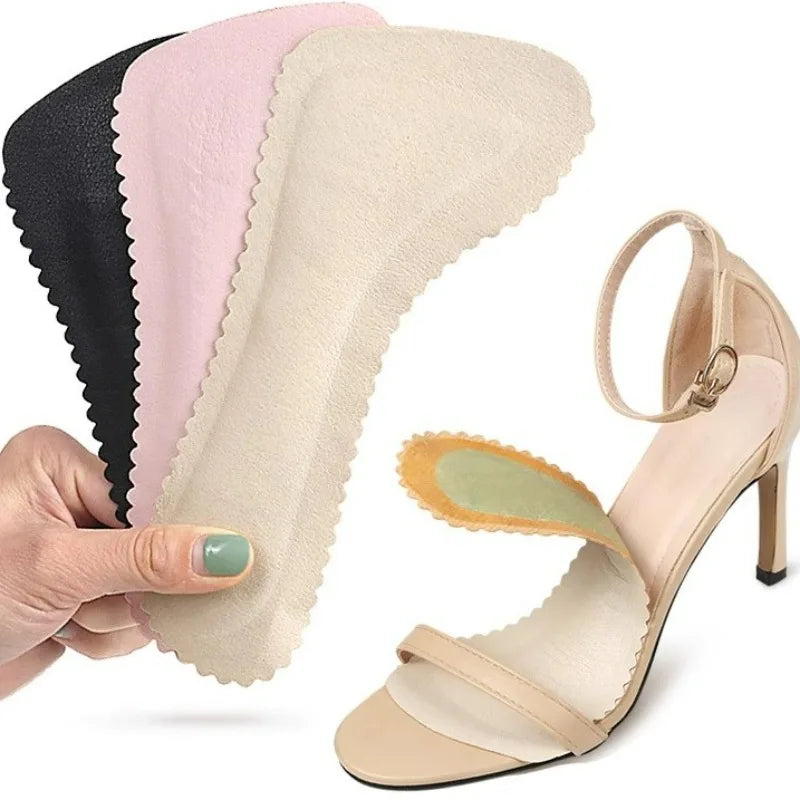 Sandales Semelles auto-adhésives Talons hauts Coussinets antidérapants pour chaussures Semelles intérieures en cuir absorbant la transpiration Coussin absorbant les chocs