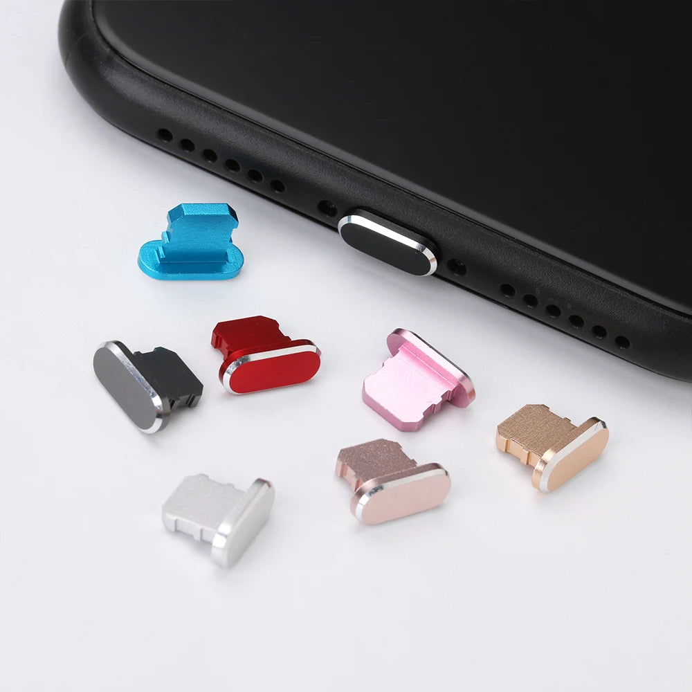 1PC Metal Charger Port Anti Dust Plug Stopper For iPhone 14 13 12 11 X XR Max 8 7 Plus Phone Accessory Charging Plug Cap Cover