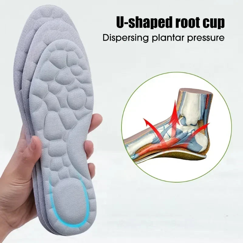 Lot de 10 semelles intérieures en mousse à mémoire de forme 5D, épaisses, respirantes, confortables, pour chaussures à talons hauts, coussinets orthopédiques