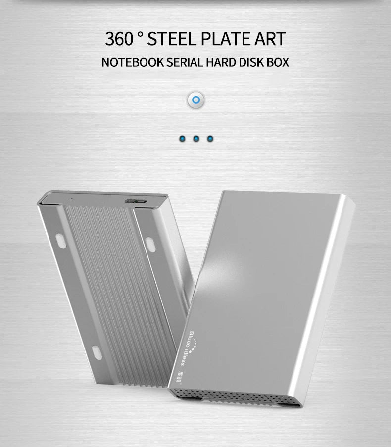 Blueendlless Aluminum Hdd Enclosure 2.5" Mobile Hard Disk Case Type-c Sata USB 3.1 Caddy All Metal Case Notebook External hdd bo