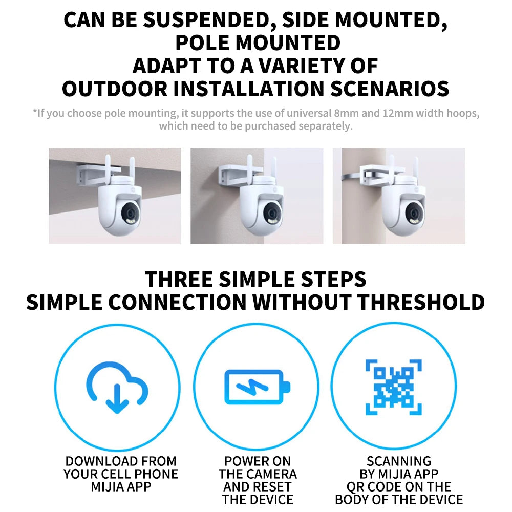 NEW Xiaomi Outdoor CW500 Dual Camera Version IP66 Security Protection CCTV AI Detection Full-Color Night Vision Smart Home