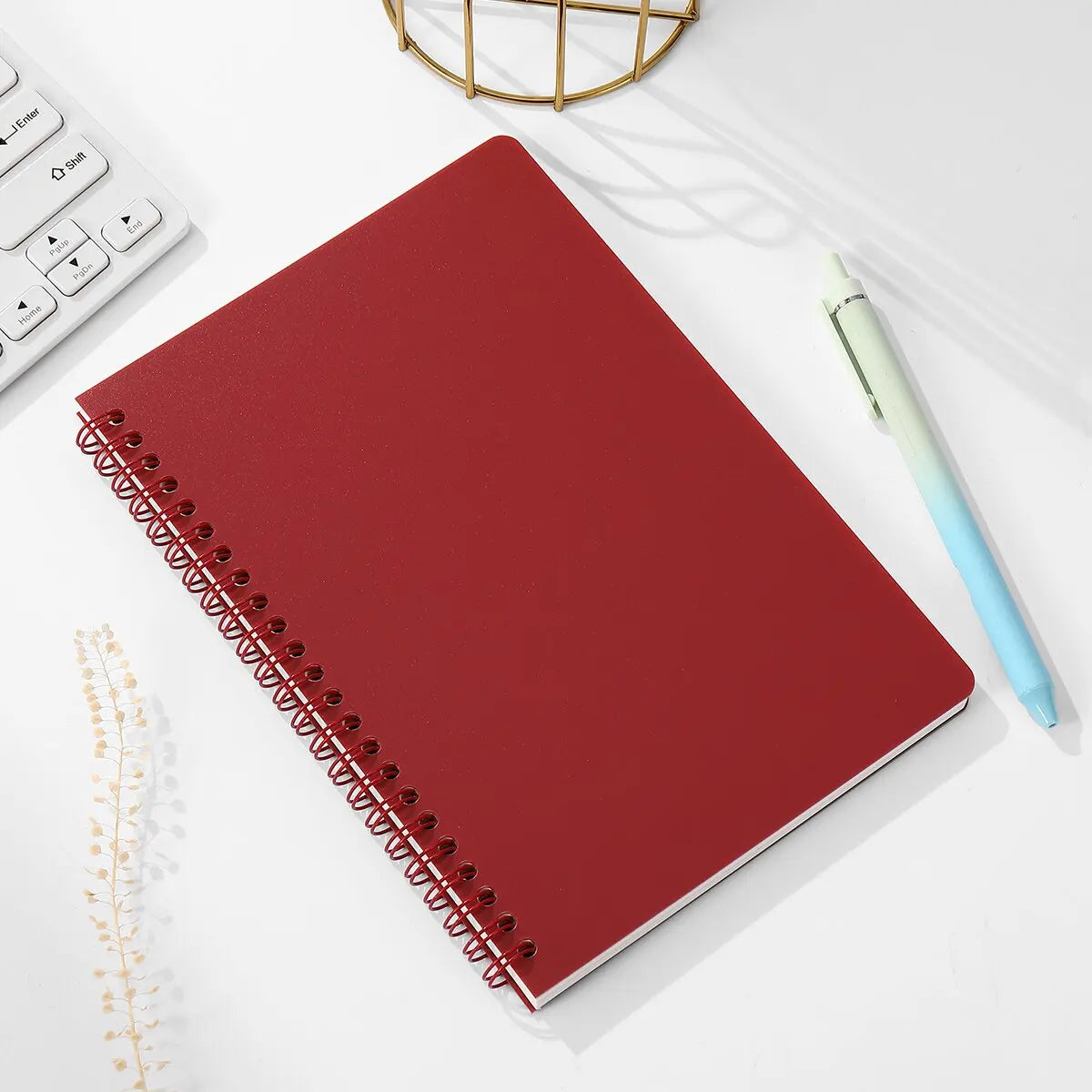 Carnet à spirales A5, 160 pages, papier épais, protection des yeux, ligné, pour l'école, le bureau