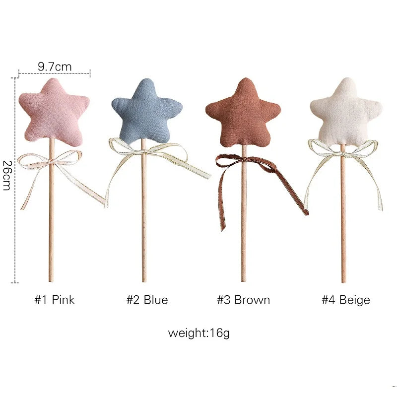 1PC Baby Wooden Star Magic Wand Rattle Play Gym Teether Toy Newborn Birthday Party Photography Prop Montessori Toys For Kid Gift