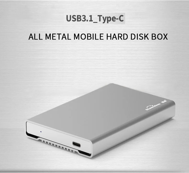 Blueendlless Aluminum Hdd Enclosure 2.5" Mobile Hard Disk Case Type-c Sata USB 3.1 Caddy All Metal Case Notebook External hdd bo