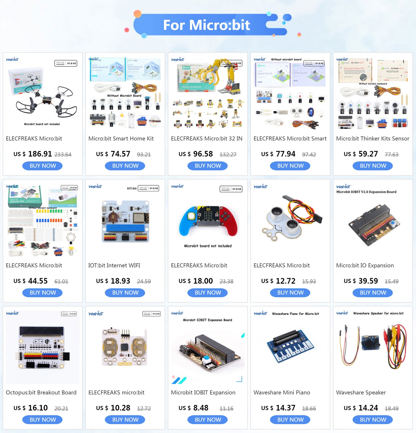 ELECFREAKS Micro:bit Joystick électronique:bit V2 Kit boîtier acrylique Jeu de société Contrôleur de jeu Microbit Console Support Makecode