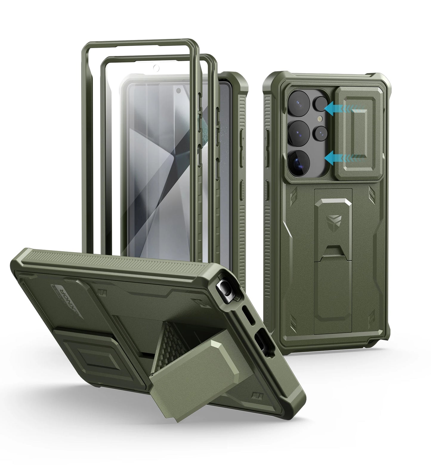 Dexnor For Samsung Galaxy S25 Ultra 2025 Case Full Body Rugged Case with Camera Cover & Built-in Screen Protector Kickstand Case