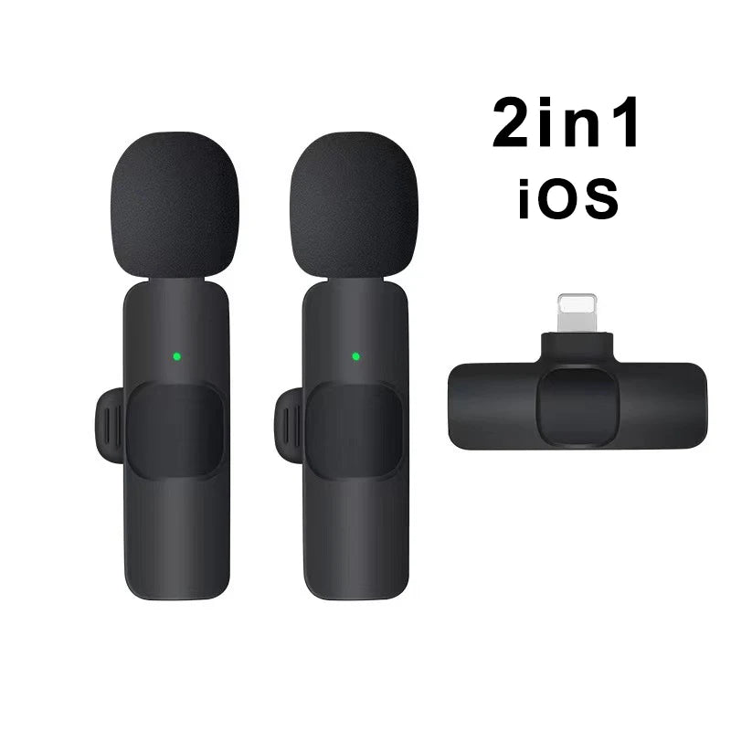 Portable Wireless Lavalier Microphone for Live Streaming/YouTube/TikTok/Facebook Live Noise Reduction Mic For iPhone/Android