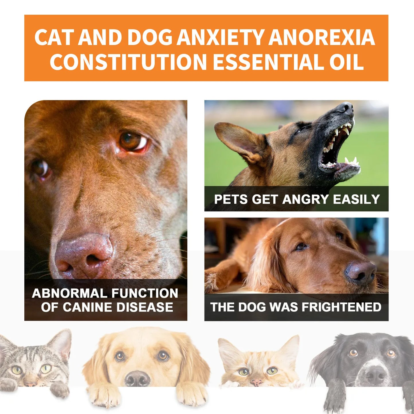 30ml Calming Oil For Dog Calming Drop Pet Stress Relief Blend Oil For Dogs Cats Anxiety-Free Experience Skin Health Pet Supplies