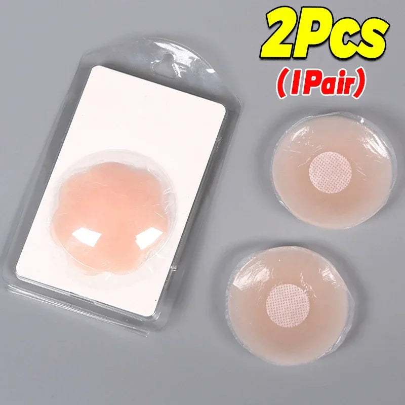 2-24PCS Invisible Self Adhesive Chest Paste Reusable Sticker Breast Petal Strapless Lift Up Bra Pad Silicone Petal Nipple Cover