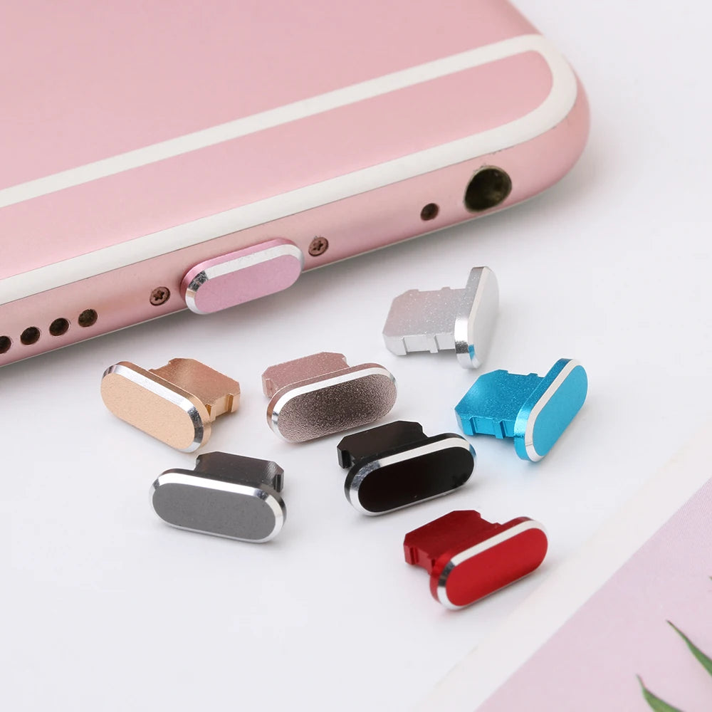 1PC Metal Charger Port Anti Dust Plug Stopper For iPhone 14 13 12 11 X XR Max 8 7 Plus Phone Accessory Charging Plug Cap Cover