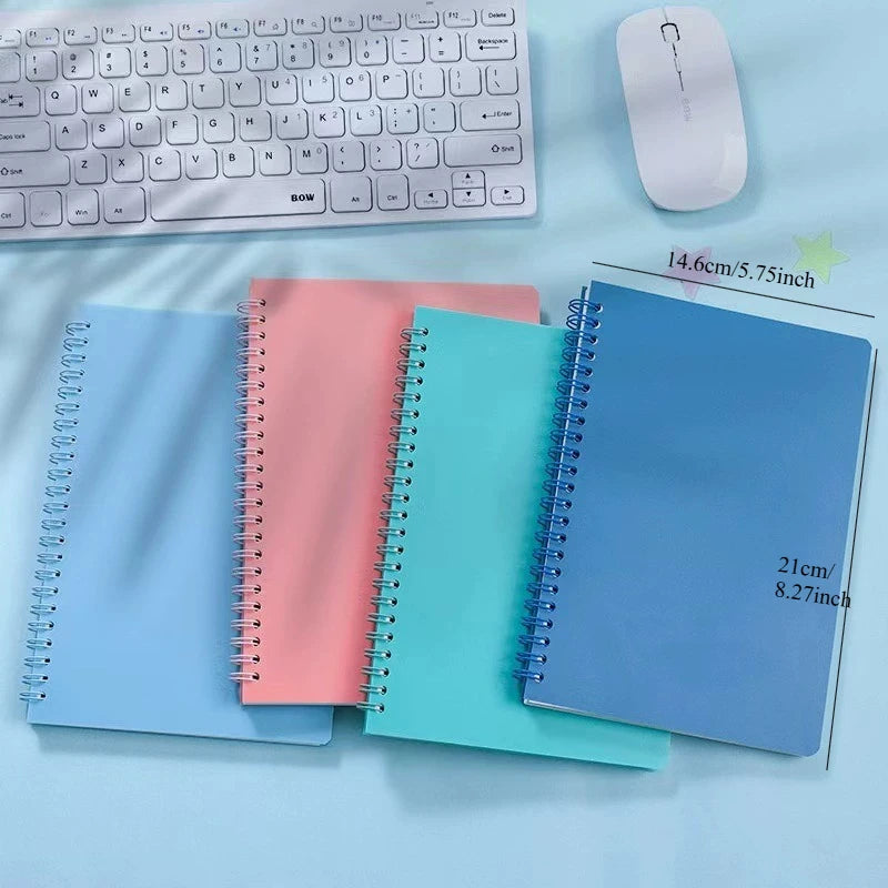 Carnet à spirales A5, 160 pages, papier épais, protection des yeux, ligné, pour l'école, le bureau