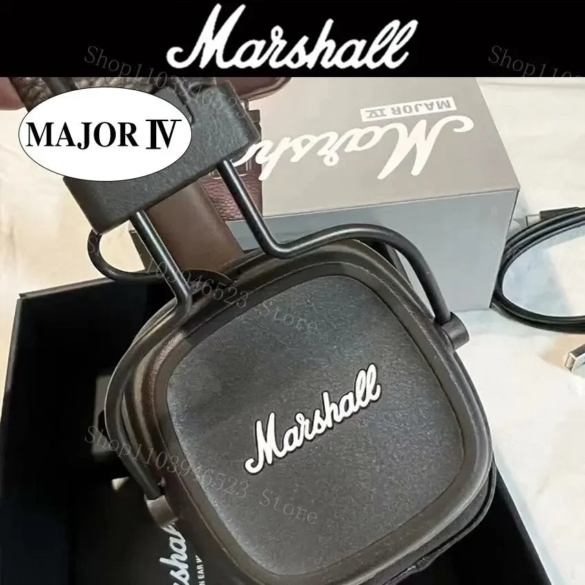 Casque Bluetooth Marshall Major IV 4, basses profondes, design ergonomique, plus de 80 heures d'autonomie, casque de sport pliable sans fil