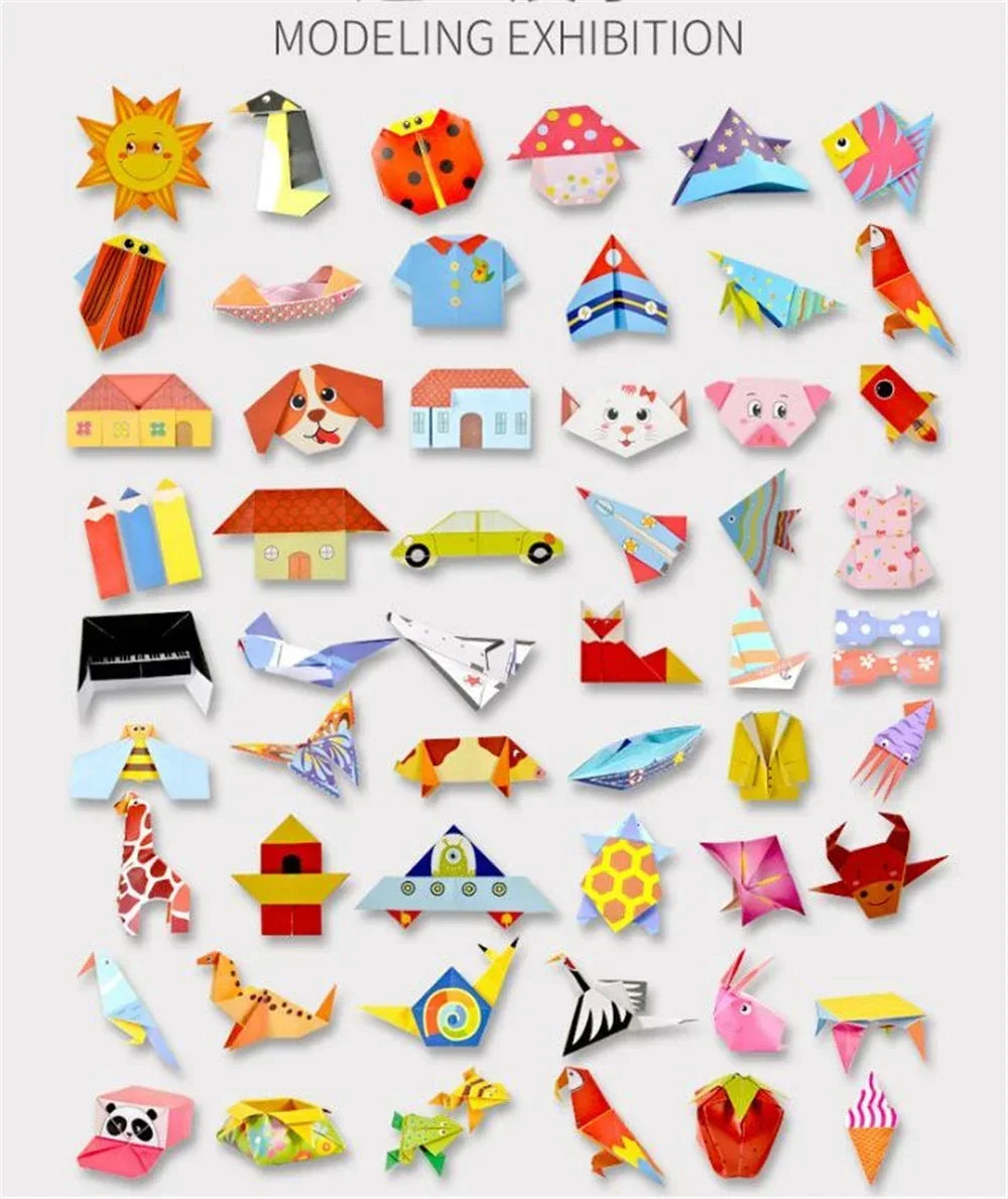 108 Pages Montessori Toys Cartoon Animal Origami Paper Kid DIY Craft Toy Handcraft Parper Art Educational Toy for Children Gift