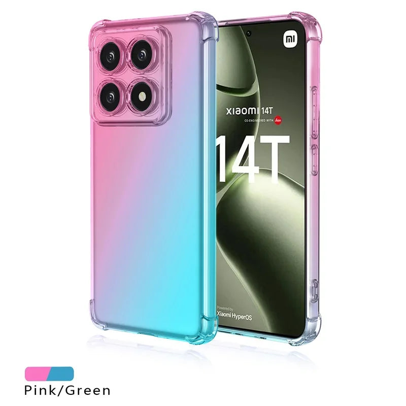 Shockproof Gradient TPU Case for Xiaomi 14T Pro 5G Protective Cover Fundas Coque Capa