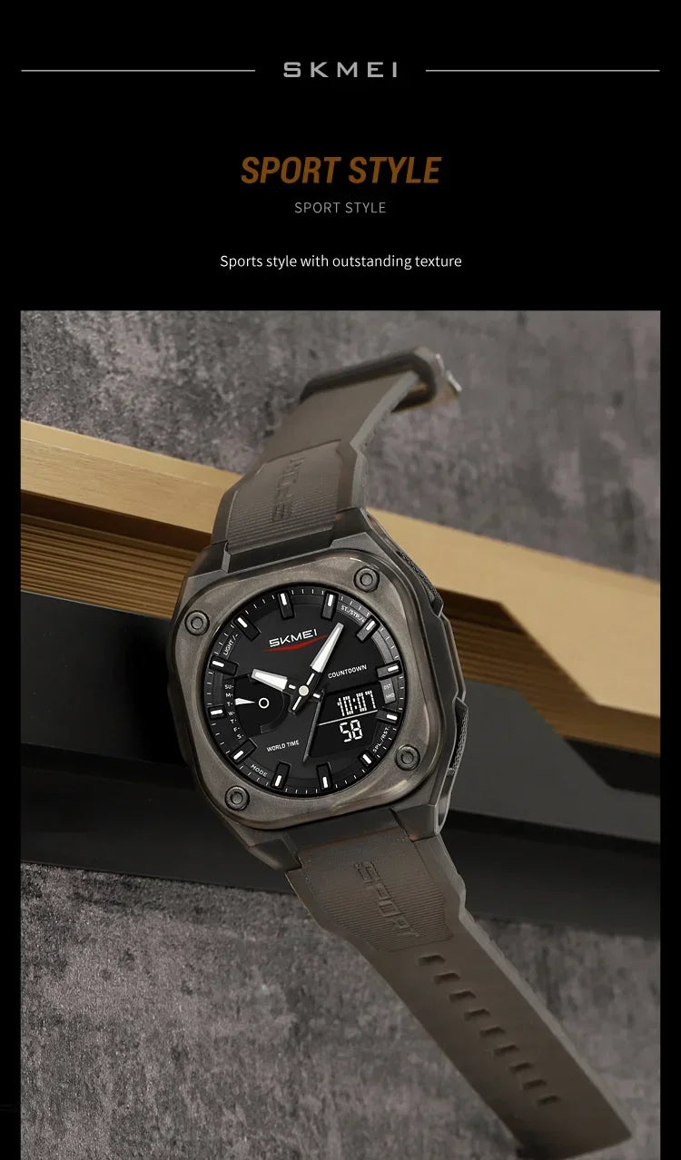 Montre SKMEI 2328 pour homme, accessoire de sport, étanche, réveil, numérique, électronique