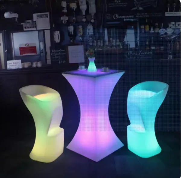 NewOut Door Use Led Illuminated Bar Cocktail Table Rechargeable Bar Plastic Table Lighted Up Coffee Table Ktv Disco Party Supply