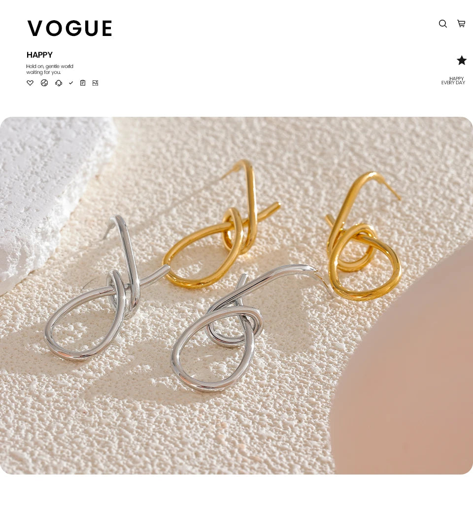 Yhpup Personalized Stainless Steel Geometric Big Drop Unusual Earrings for Women Rust Proof Texture Statement Party Jewelry