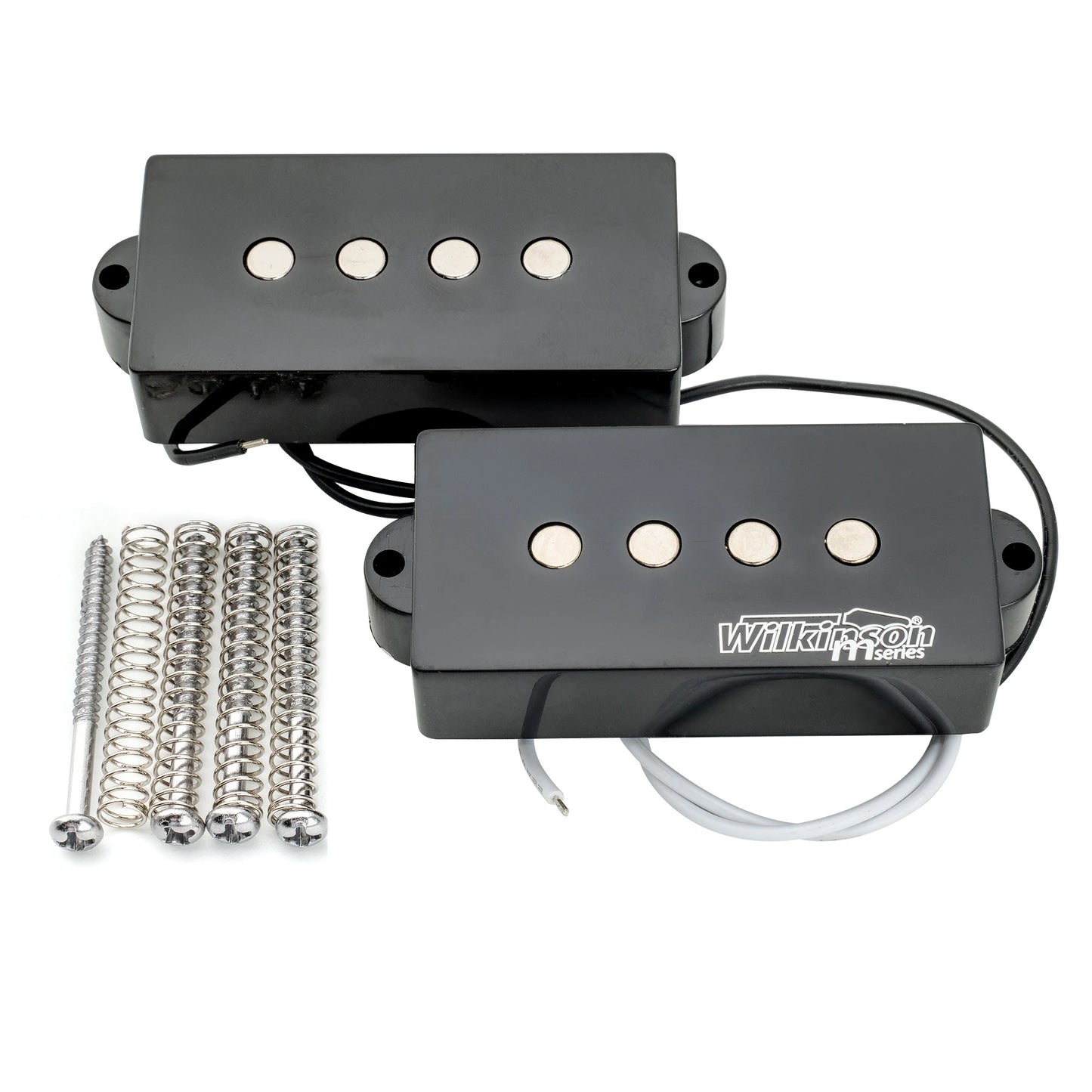 Wilkinson M Series Variable Gauss Ceramic Traditional Precision Bass Humbuckers Pickups Set for PB Style Electric Bass, Black