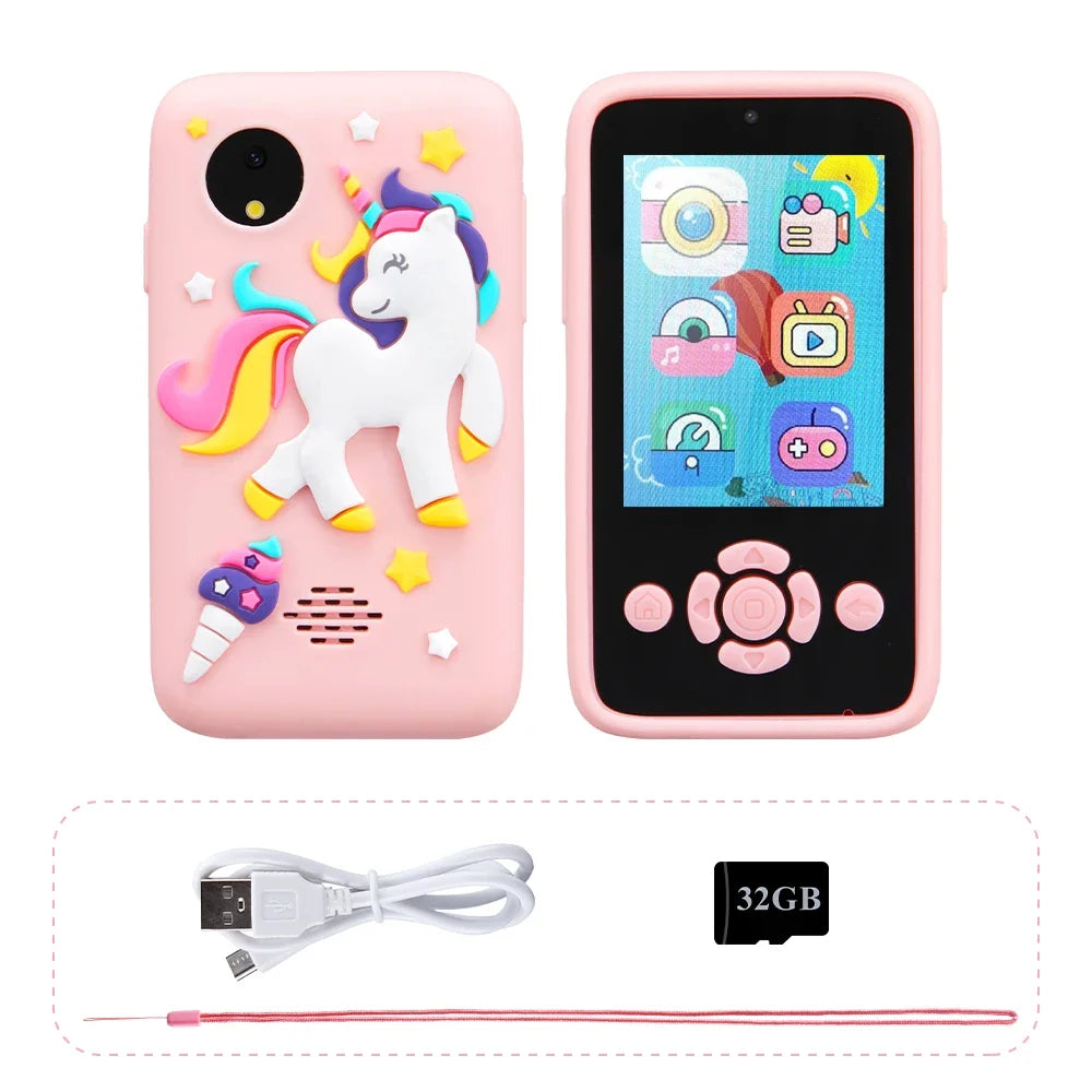 2025 Children Mp3 Phone Camera Toys Puzzle Games Music Player Tooddler Leaning Toys for Girls Boys Age 3-12 Best Birthday Gifts
