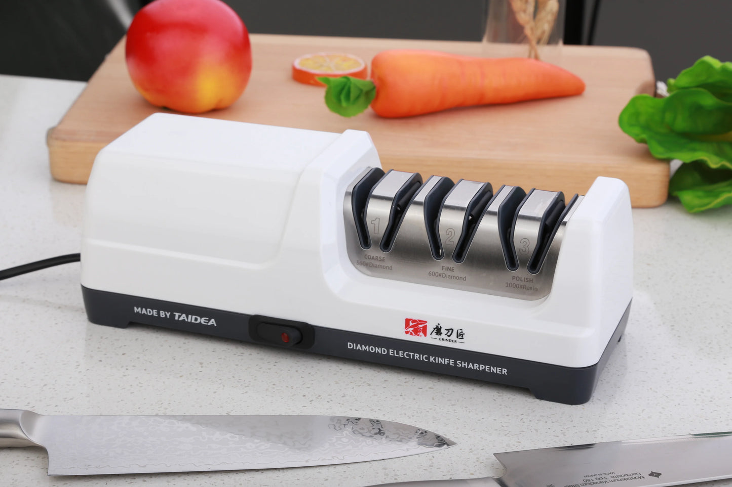 TAIDEA Top Level TG2101/TG2202 3 Stages 360 600 1000 Grit Electric Diamond Steel Sharpener Slot for Kitchen Ceramic Knife