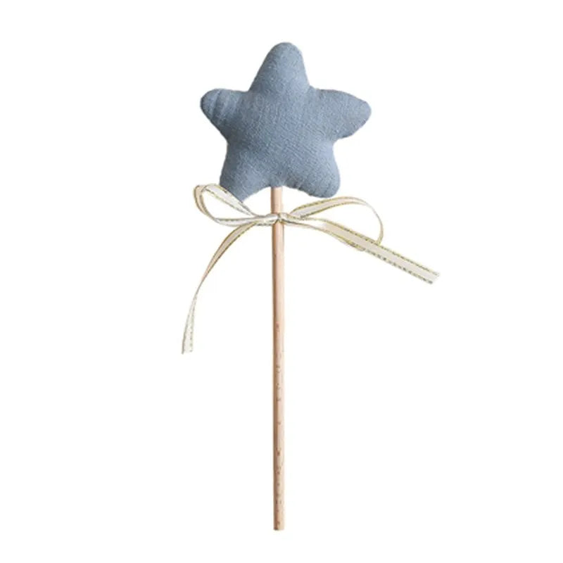 Baby Wooden Star Music Rattle Party Decor Baby Birthday Photography Accessories Cotton Rattle Gift Toys for Babies Music Gym
