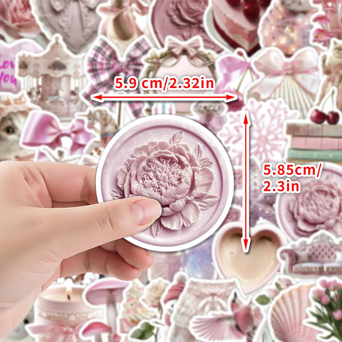 50Pcs Cute Pink Coquette Girl Aesthetic Stickers Notebook Laptop Phone Suitcase Notebook Stationery Sticker Decals