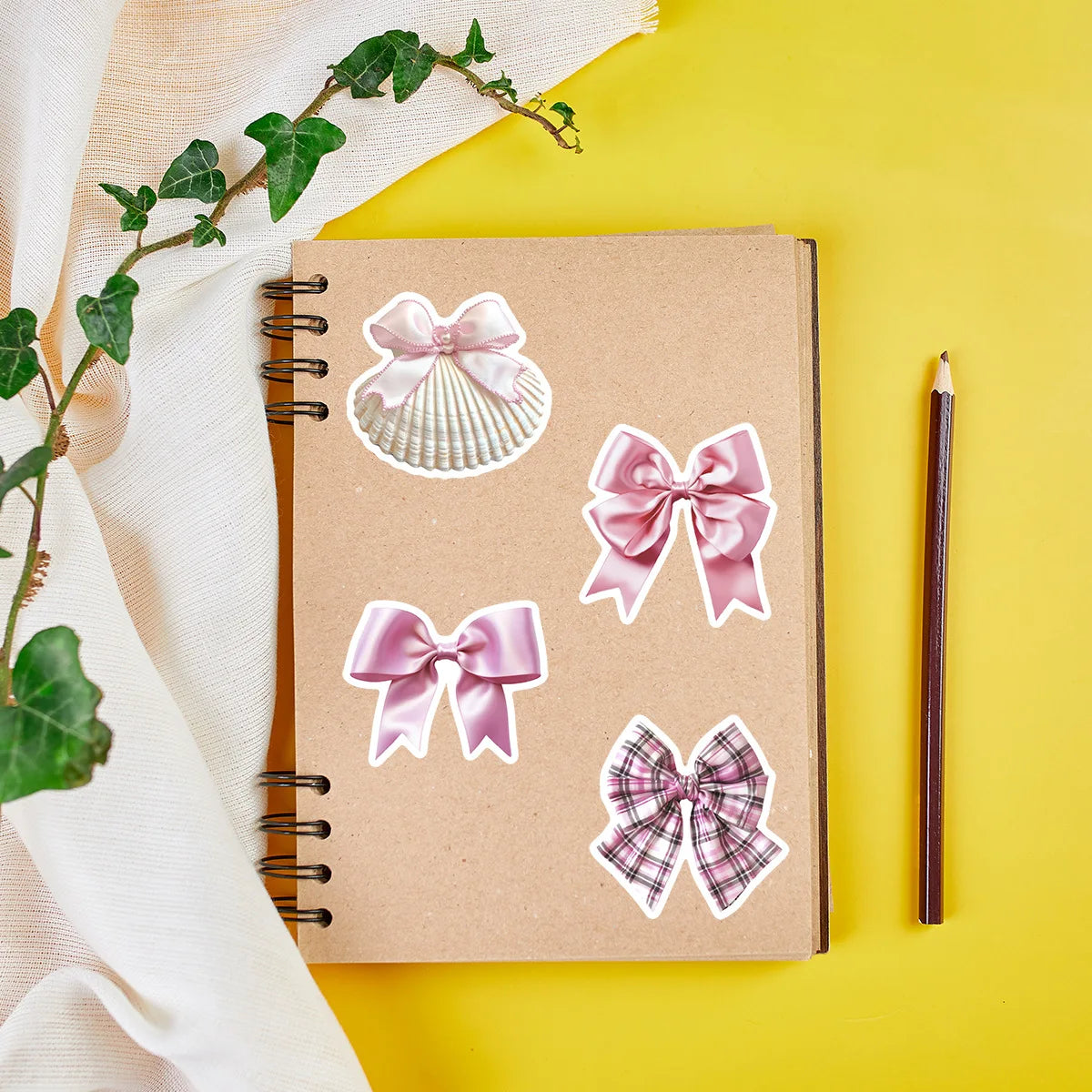50Pcs Cute Pink Coquette Girl Aesthetic Stickers Notebook Laptop Phone Suitcase Notebook Stationery Sticker Decals