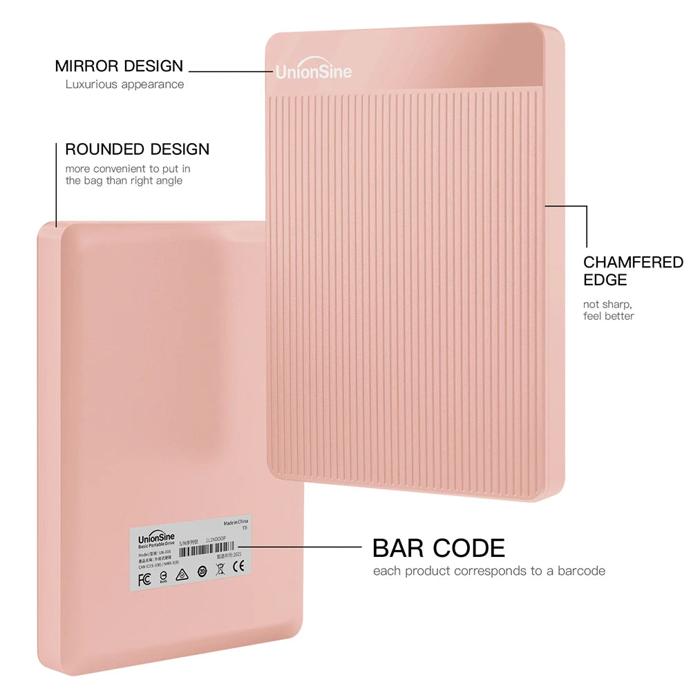 UnionSine Hdd External 2.5" Portable External Hard Drive disk 1tb/320gb/500gb/750gb Compatible for PC Desktop MacBook Computer