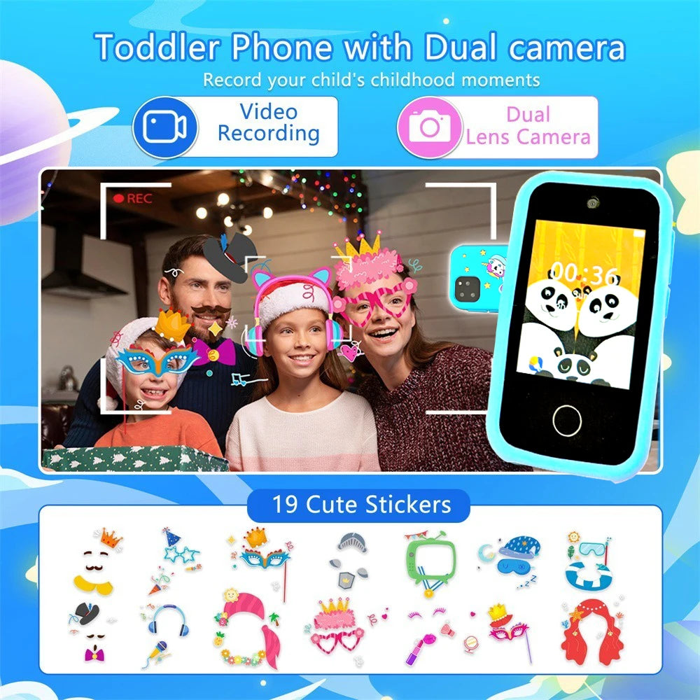 Kids Smart Phone Toys Dual Camera Touch Screen Phone Children Digital Camera 32G SD Card Option Boys Girls Birthday Gifts