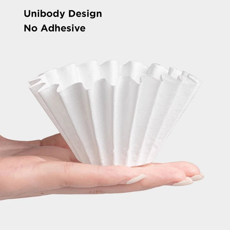 50pcs Disposable Basket Coffee Filter Paper ,Pour Over Filter Papers Cake Shape,Compatible With B75 Wave Dripper 155\185 Series