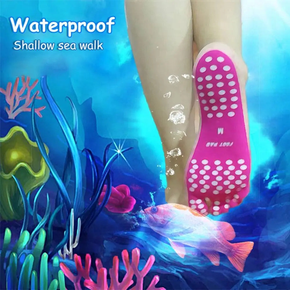 Semelles adhésives antidérapantes en gel de silice pour chaussures de plage, coussinets antidérapants, autocollants pour pieds nus, bord de mer