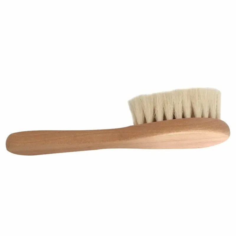 Brosse à cheveux en laine et bois pour nouveau-né, peigne pour bébé, masseur de tête portable, brosse de bain pour cheveux, nouveau