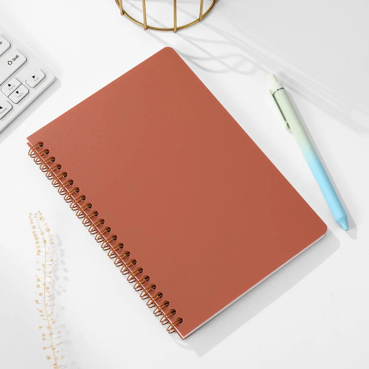 Carnet à spirales A5, 160 pages, papier épais, protection des yeux, ligné, pour l'école, le bureau