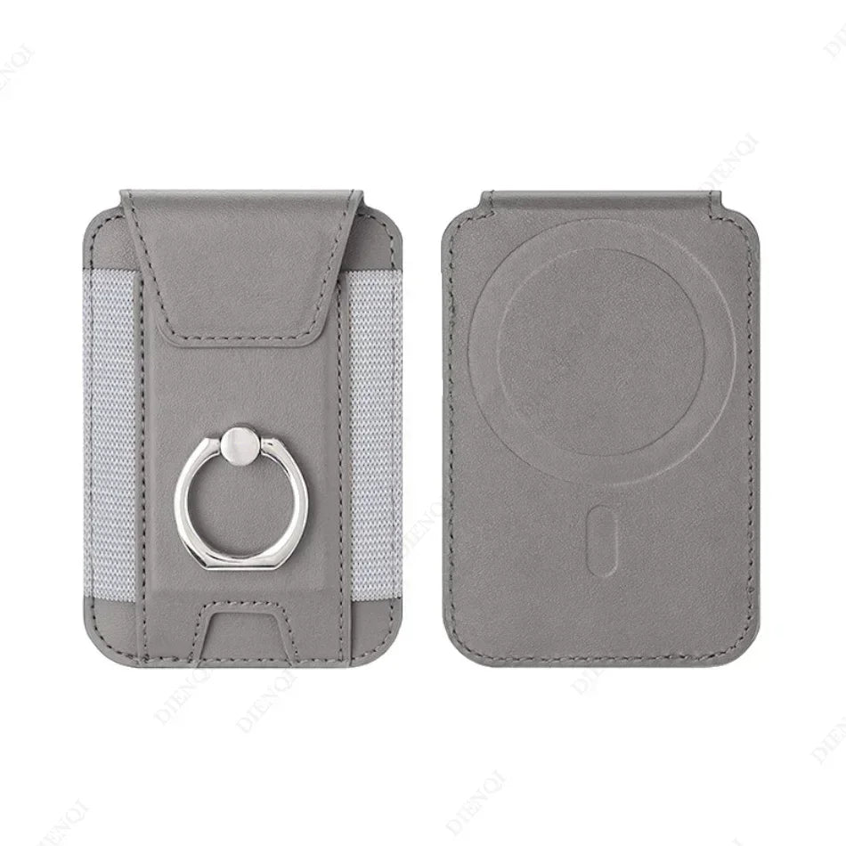 Magsafe Phone Wallet Card Holder with Ring Stand Flap Cover Pu Leather Wallet Magnetic Phone Case for Iphone 12 13 14 15 16 Pro