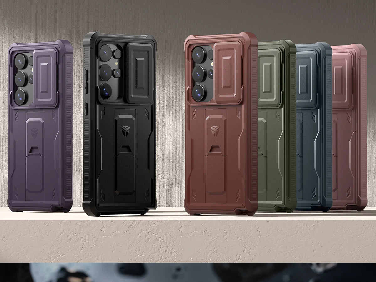 Dexnor For Samsung Galaxy S25 Ultra 2025 Case Full Body Rugged Case with Camera Cover & Built-in Screen Protector Kickstand Case